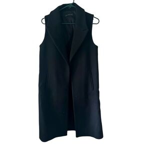 Zara WomyLong Sleeveless Jacket Elegant Black Size S